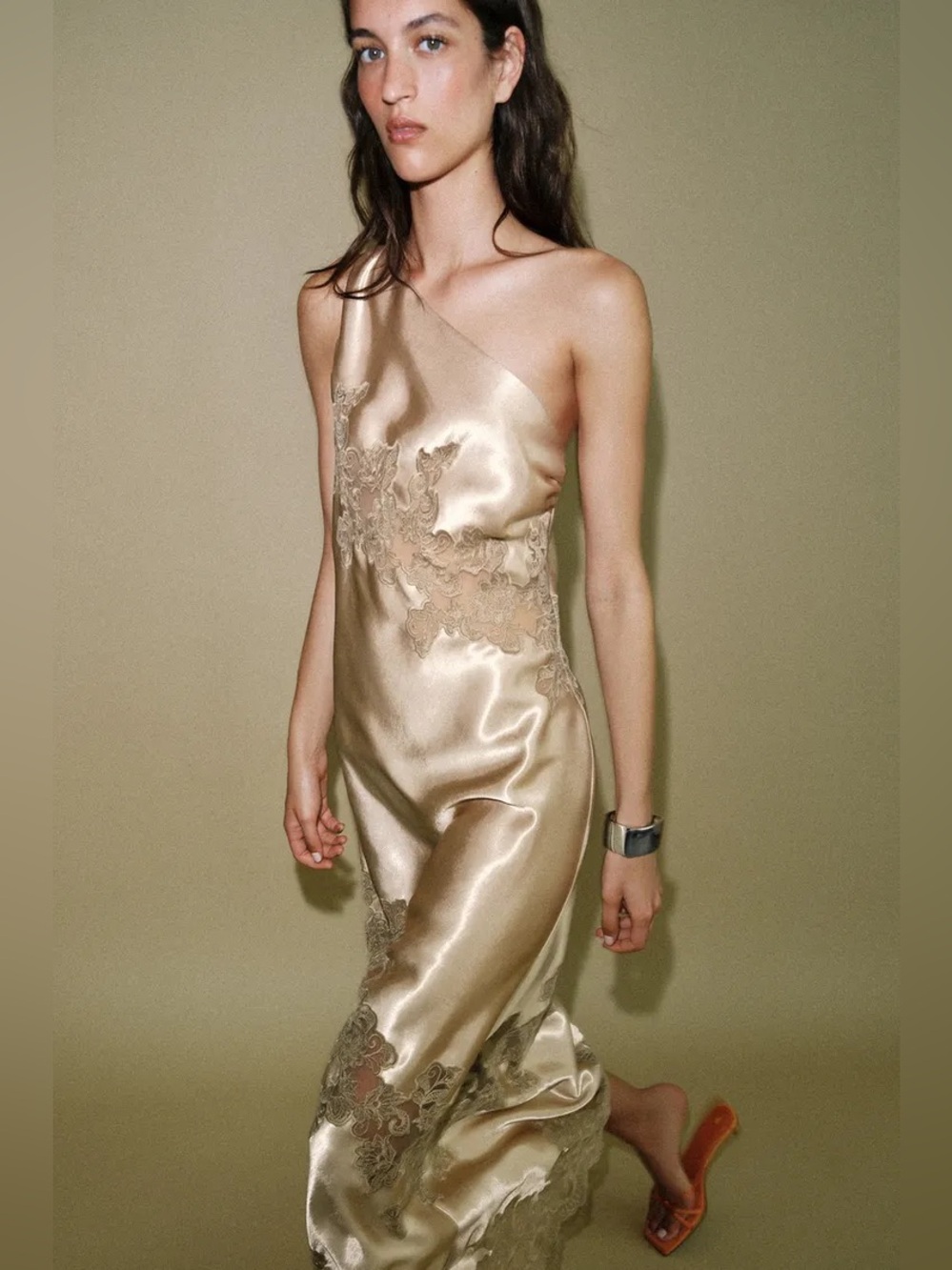 ZARA ASYMMETRIC LINGERIE STYLE DRESS
